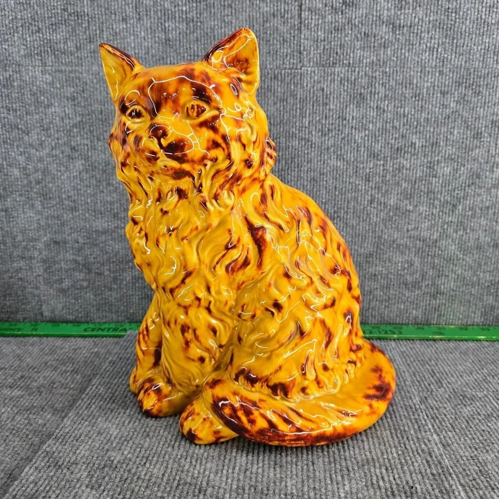 Vintage 1970s MCM Ceramic Persian Cat Statue 12